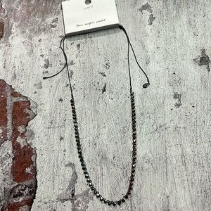 NWT LOFT Dark Silver Colorful Gemstone Necklace